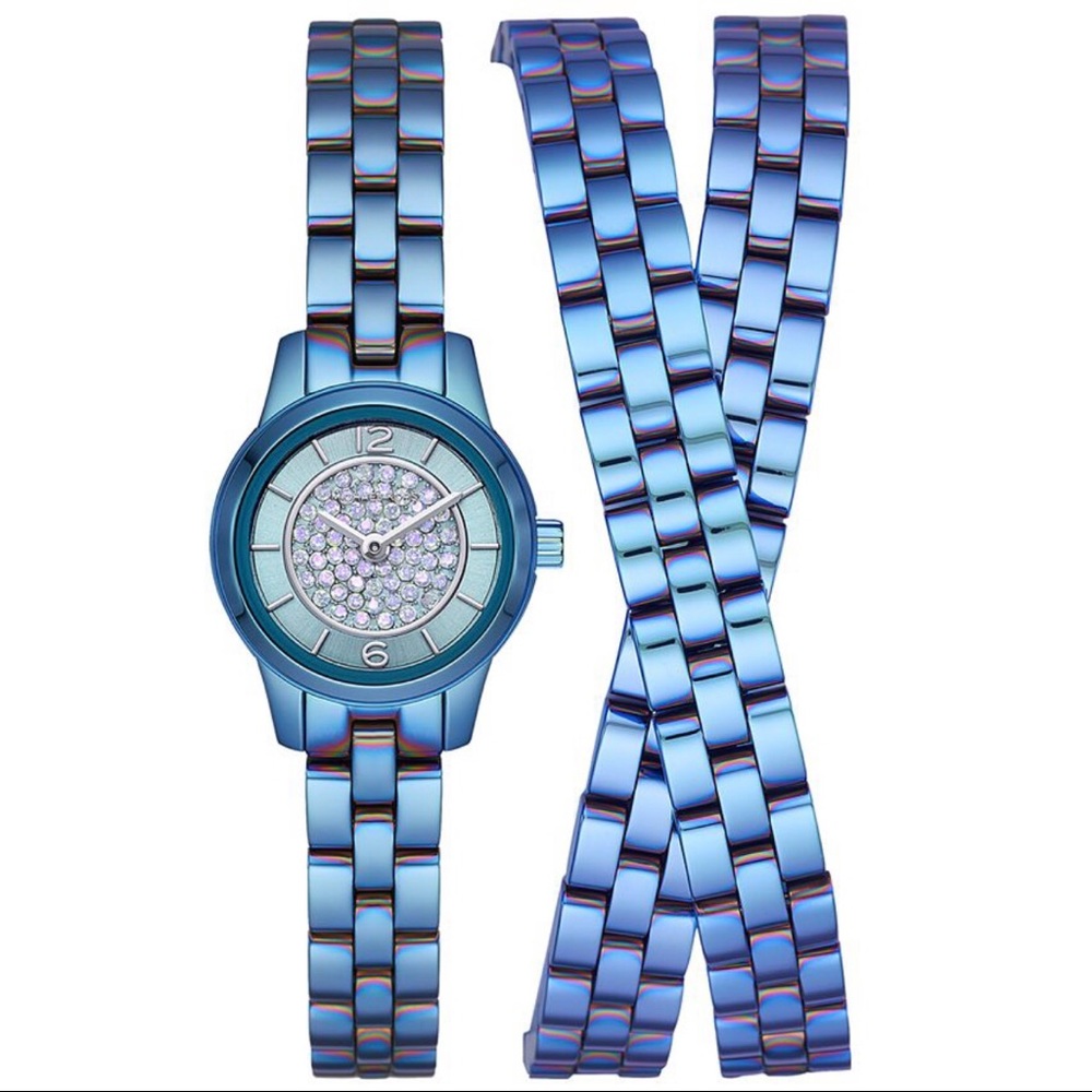 Michael Kors Petite Runway Blue Triple Wrap Watch